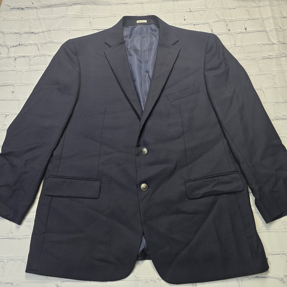 Joseph Abboud Heritage Mens 46R Navy Blue 100% Wool Reda Italian Fabric Blazer